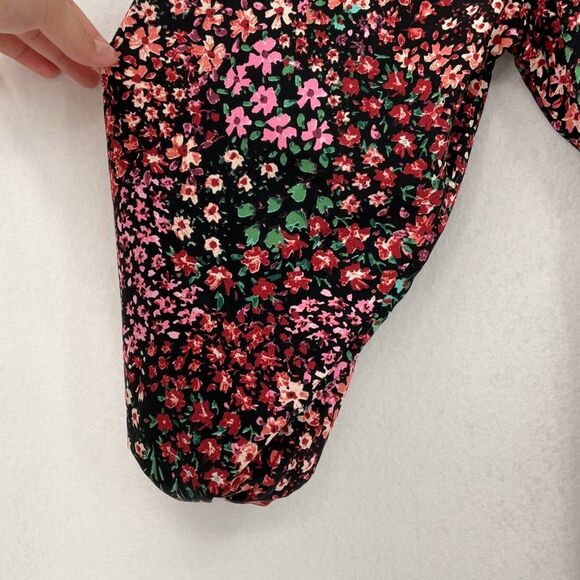 Zara Multicolor Boho Floral Allover Print Balloon Long Sleeve Maxi Dress Size Sm - Picture 9 of 13